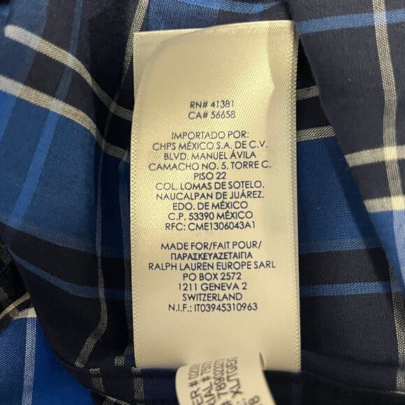 Chaps Men’s Button Down NWT Size XL Blue Plaid Cotton Easy Care - Picture 10 of 16